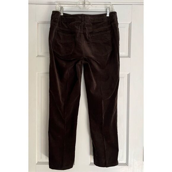 Chico’s Women’s 1.5 Chocolate Brown Cotton Sueded Straight Leg 5 Pocket Ankle Pa - Picture 7 of 7